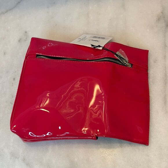 Yves Saint Laurent Purse Vibrant Red Patent Leather Clutch Cosmetic Bag NWT - Picture 14 of 15